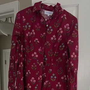 Livro Floral Button-Up Dress